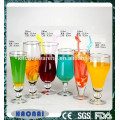 Haonai High Transparent Beer Glass Goblet , Soft Drinks Glass Cup